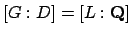 $ [G:D]=[L:\mathbf{Q}]$