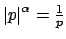 $ \left\vert p\right\vert^\alpha = \frac{1}{p}$