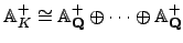 $ \AA _K^+\cong
\AA _\mathbf{Q}^+\oplus \cdots \oplus \AA _\mathbf{Q}^+$