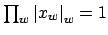 $ \prod_{w}\left\vert x_w\right\vert _w =
1$