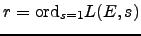 $r = \ord _{s=1} L(E,s)$