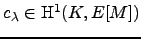 $c_{\lambda} \in \H^1(K, E[M])$