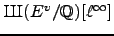 ${\mbox{{\fontencoding{OT2}\fontfamily{wncyr}\fontseries{m}\fontshape{n}\selectfont Sh}}}(E^v/\mathbb{Q})[\ell^\infty]$