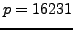 $ p = 16231$