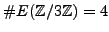 $ \char93  E(\mathbb{Z}/3\mathbb{Z}) = 4$