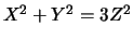 $X^2+Y^2=3 Z^2$