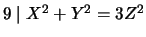 $9\mid X^2+Y^2=3Z^2$