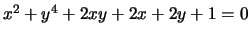 $ x^2+y^4+2xy+2x+2y+1=0$