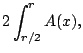 $\displaystyle 2 \int_{r/2}^{r} A(x),
$