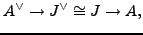 $\displaystyle A^{\vee} \to J^{\vee} \cong J \to A,
$