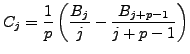 $\displaystyle C_j = \frac{1}{p}\left(\frac{B_j}{j} - \frac{B_{j+p-1}}{j+ p-1}\right)
$