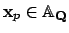 $ \mathbf{x}_p\in \AA _\mathbf{Q}$