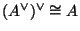 $ (A^{\vee})^{\vee}\cong A$