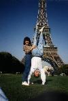 Mumzie Marlene and Dennis, 1995, at the real Eiffel Tower in Paris, France
